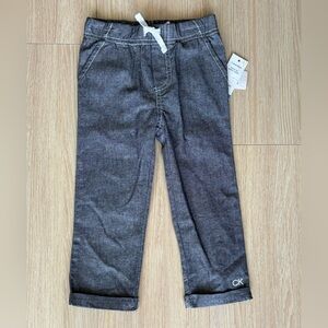 CALVIN KLEIN NWT Toddler Pants with Elastic Waist, Gray, 24 Months.